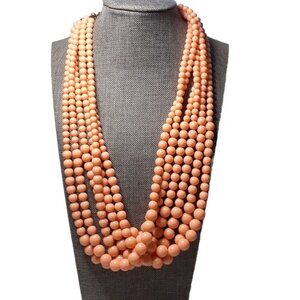 Necklace Multi-Strand Melon Colored Graduated Size Beads 6 Stands…